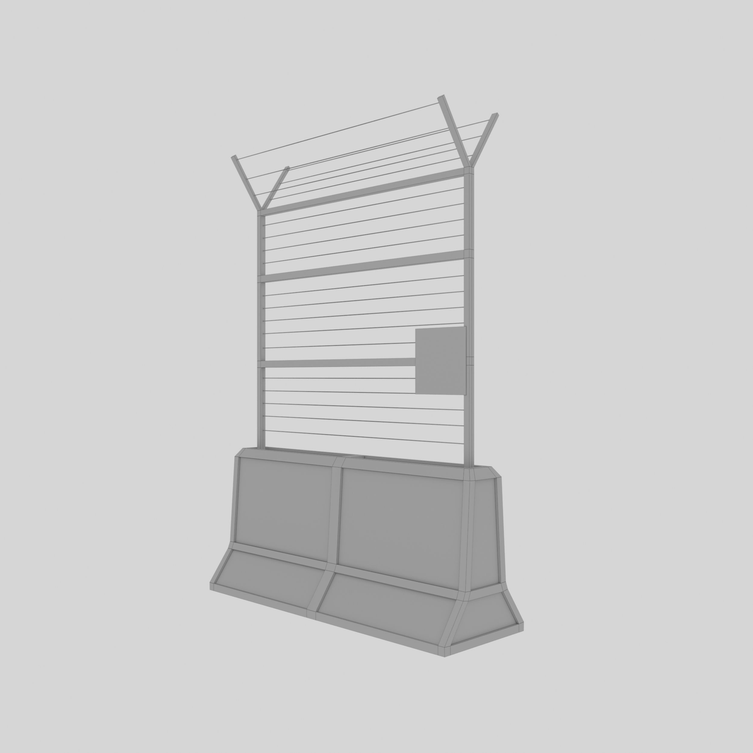 Concrete Barrier 3D model_12