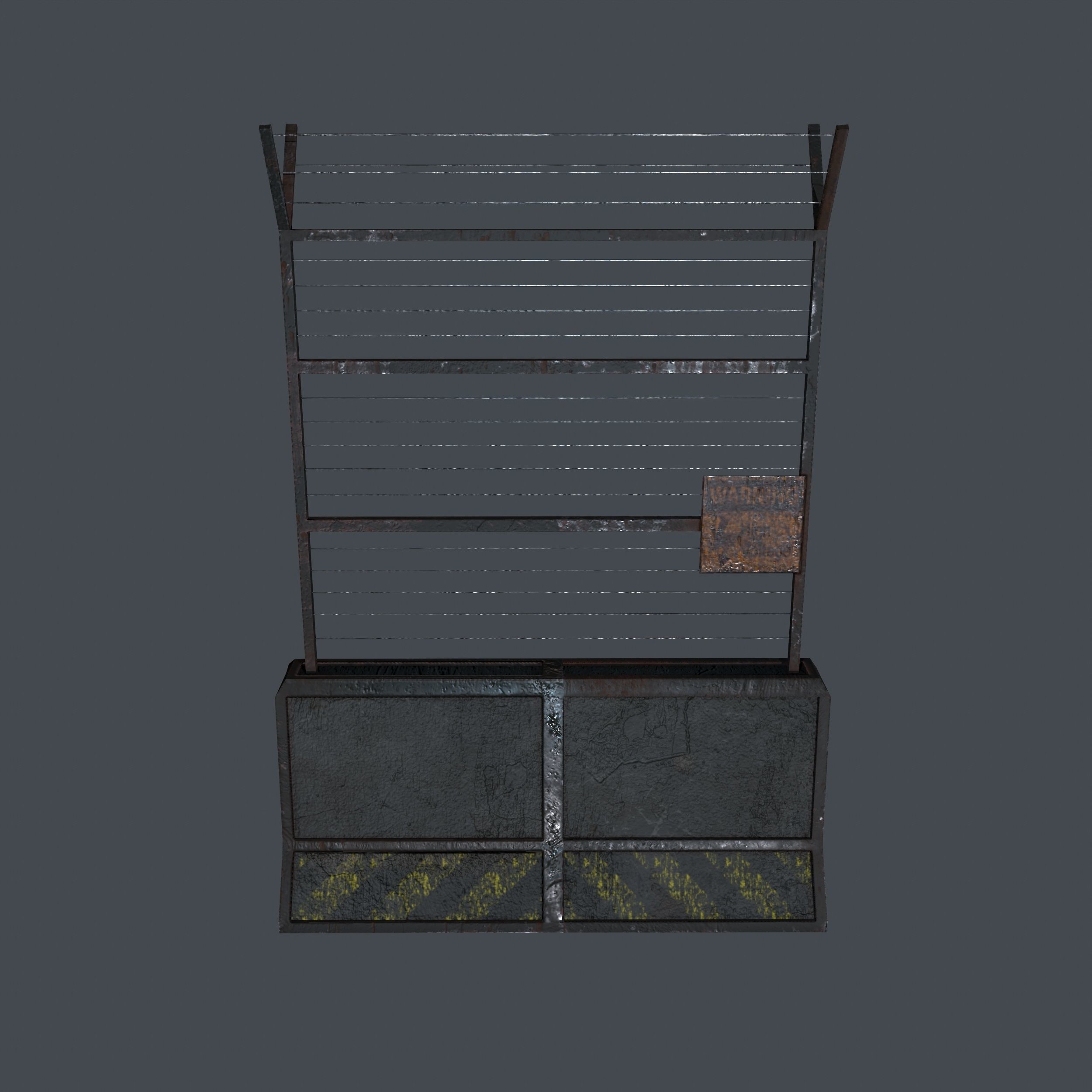 Concrete Barrier 3D model_7