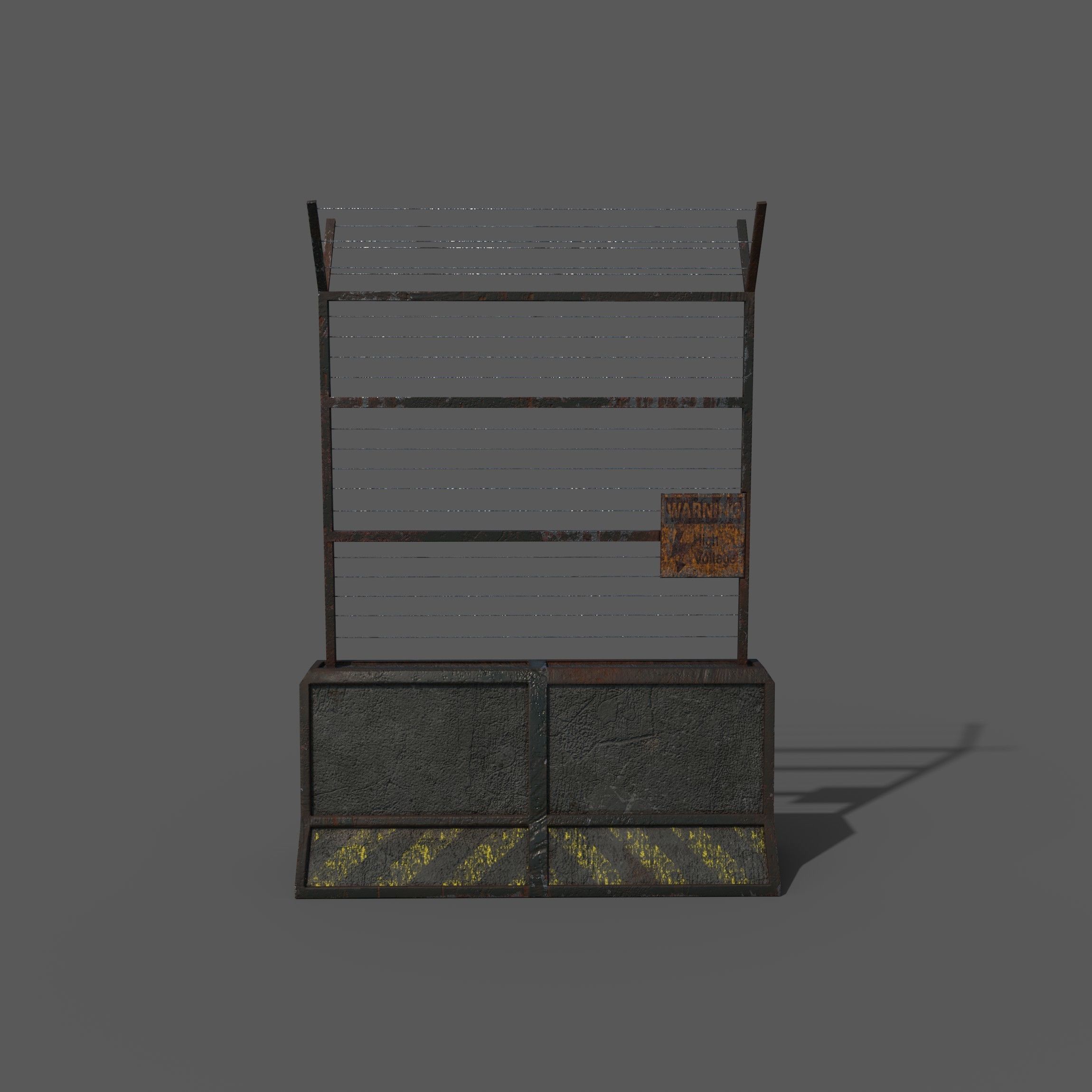 Concrete Barrier 3D model_2