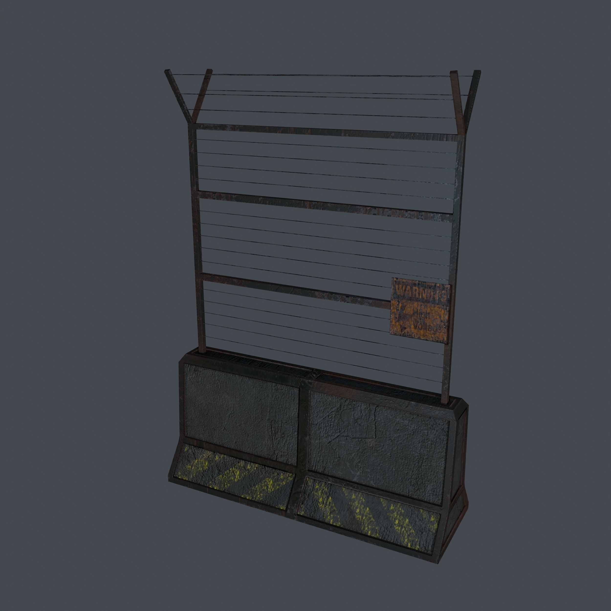 Concrete Barrier 3D model_8