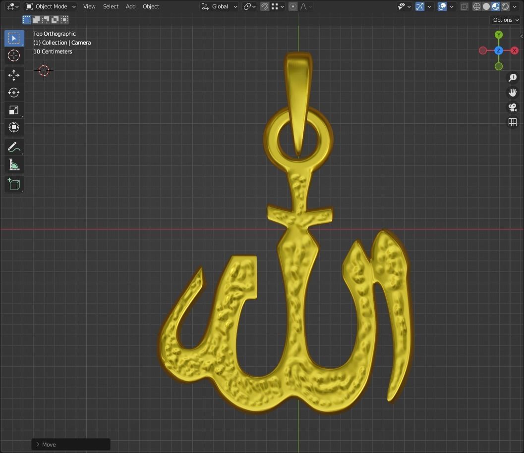 Pendant AllAH 3D print model_9