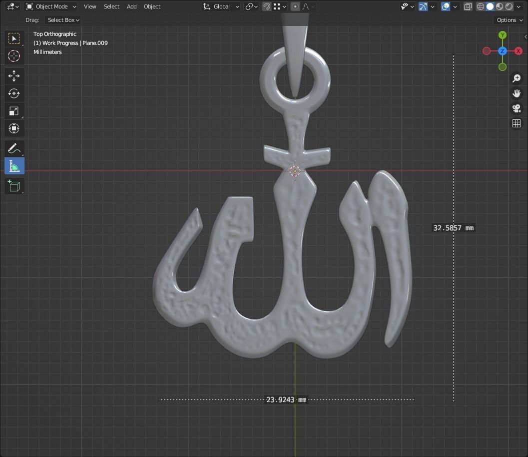 Pendant AllAH 3D print model_13