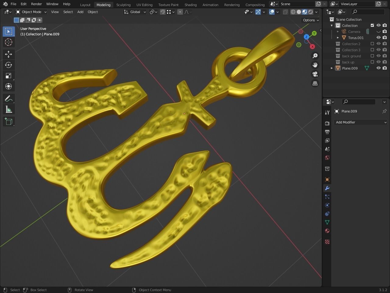 Pendant AllAH 3D print model_7
