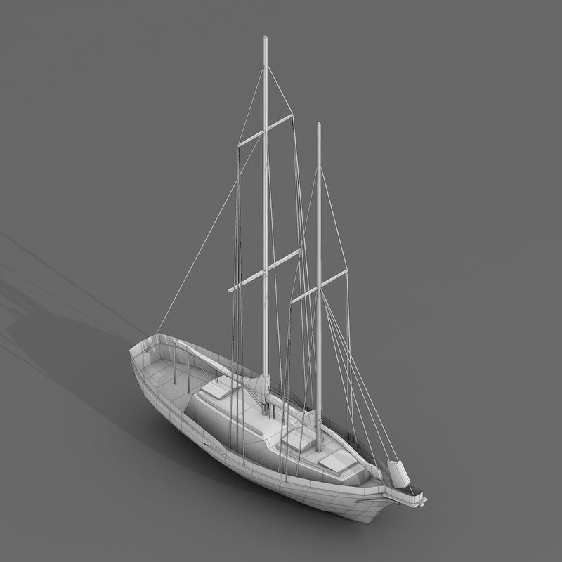 Watercraft Collection of Sailboats Pack - 9 Lowpoly 3D Models Low-poly 3D model_9