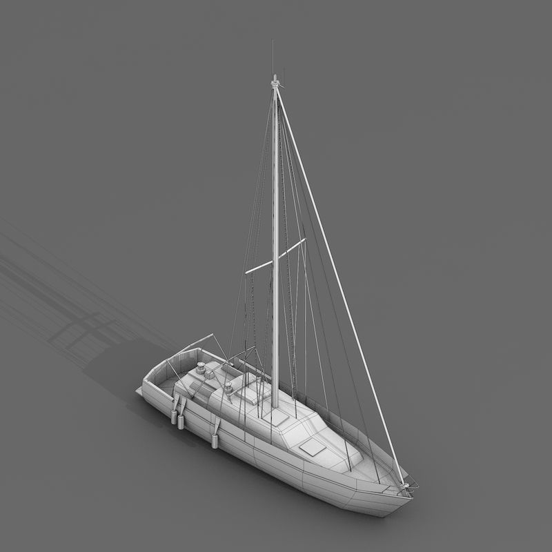 Watercraft Collection of Sailboats Pack - 9 Lowpoly 3D Models Low-poly 3D model_8