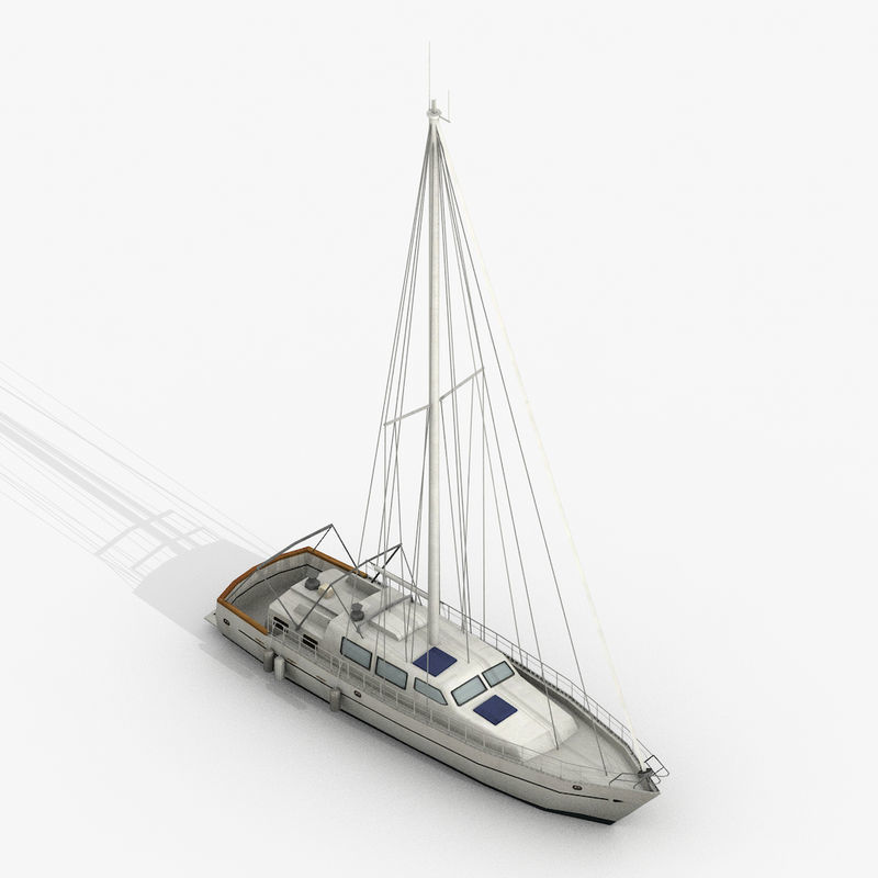 Watercraft Collection of Sailboats Pack - 9 Lowpoly 3D Models Low-poly 3D model_16