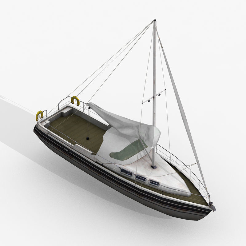 Watercraft Collection of Sailboats Pack - 9 Lowpoly 3D Models Low-poly 3D model_11