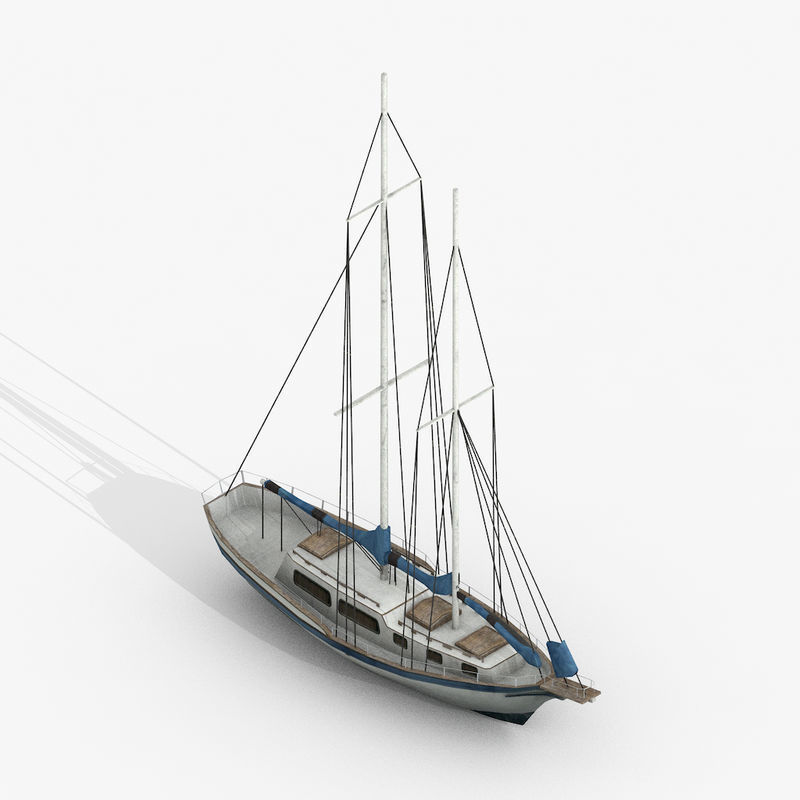 Watercraft Collection of Sailboats Pack - 9 Lowpoly 3D Models Low-poly 3D model_17