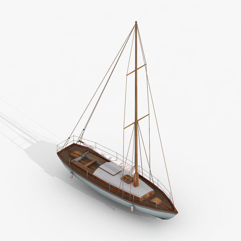 Watercraft Collection of Sailboats Pack - 9 Lowpoly 3D Models Low-poly 3D model_12