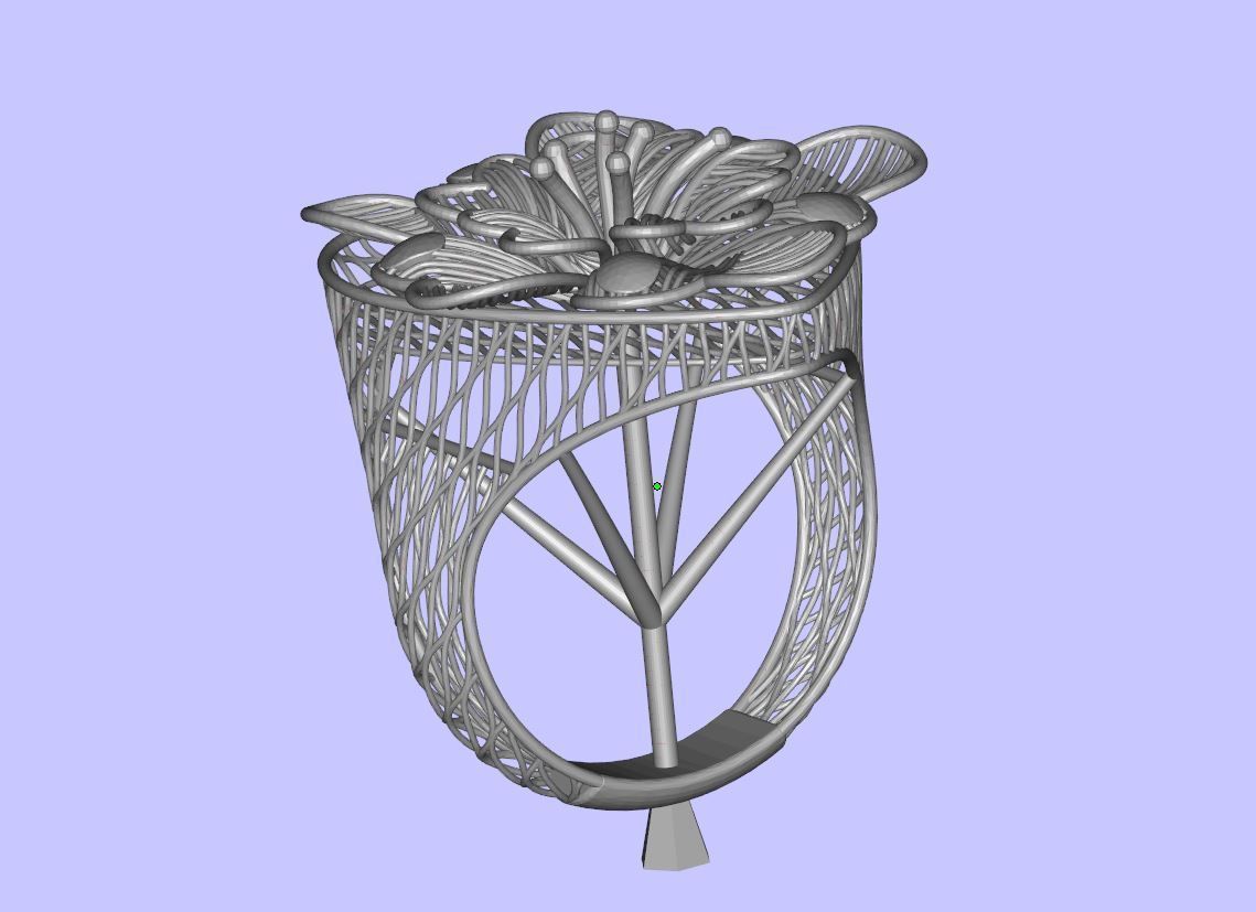 Flower Ring 3D print model_1