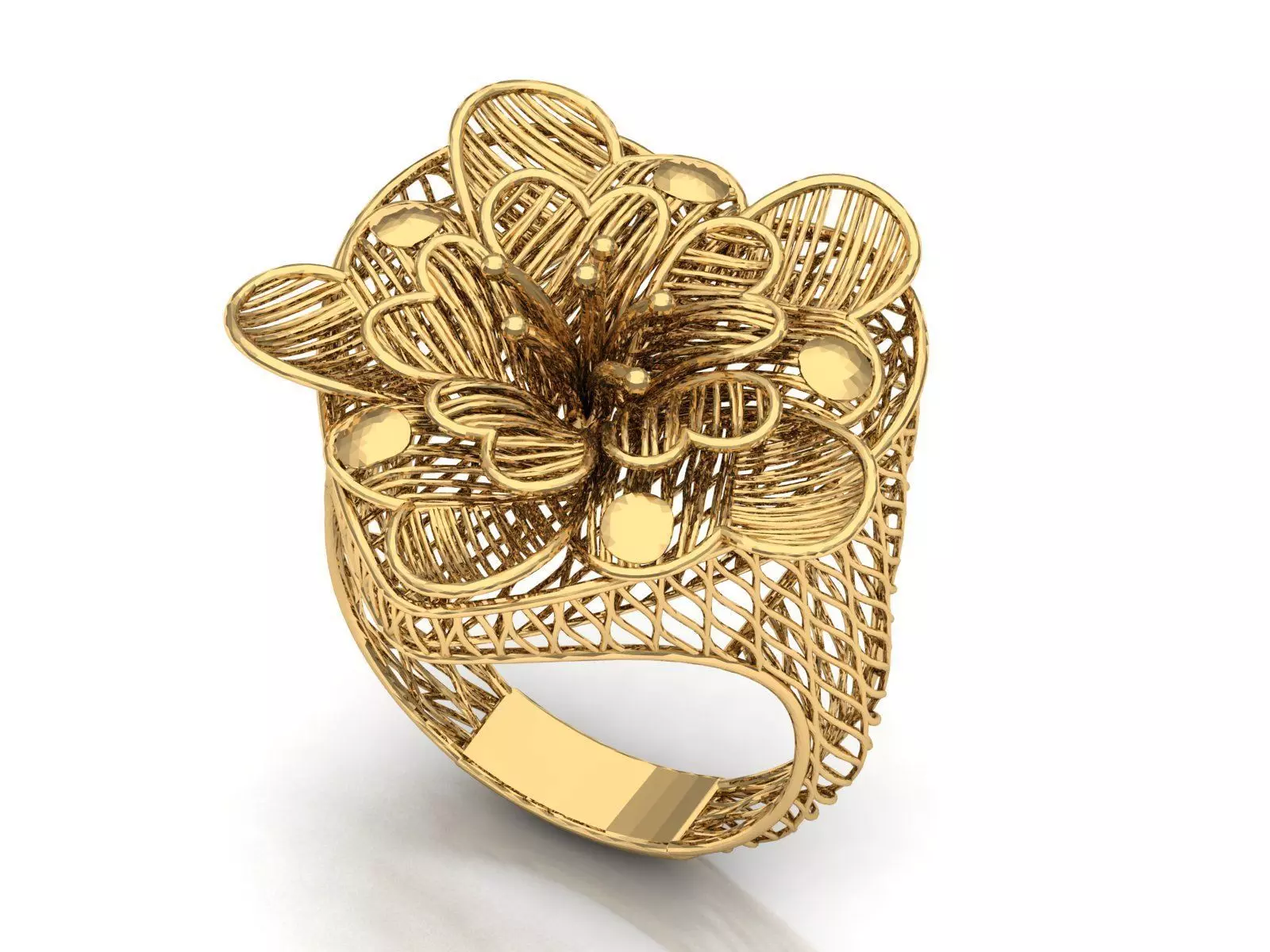 Flower Ring 3D print model_0