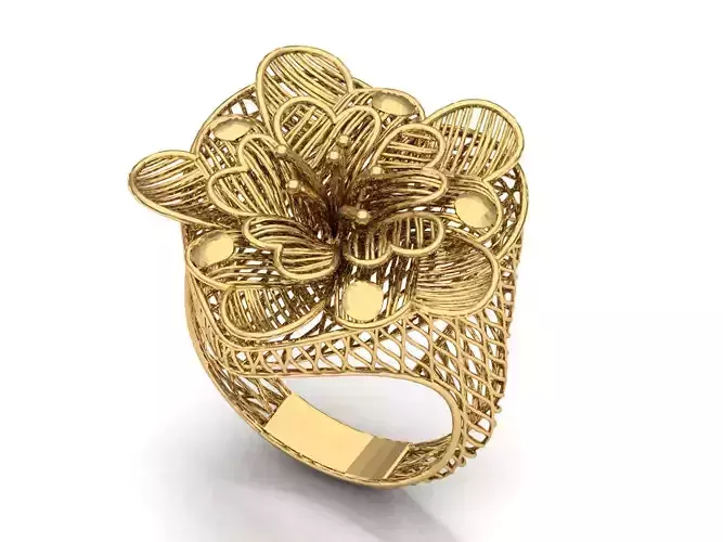 Flower Ring 3D print model