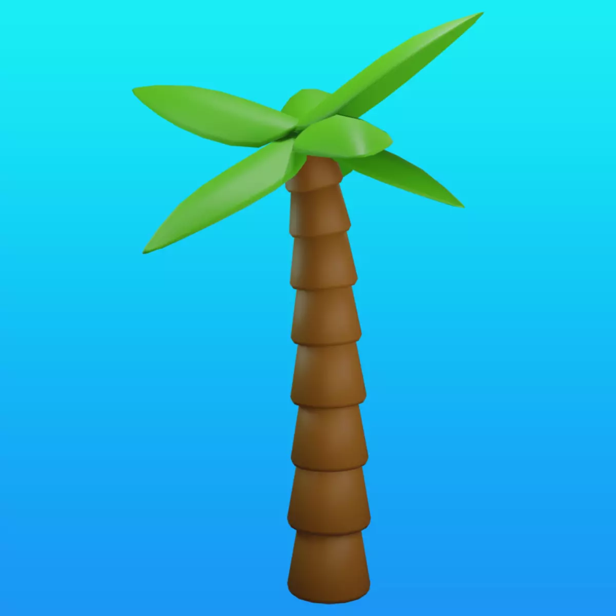 Cartoon Palm Tree Low Poly Low-poly 3D model_0