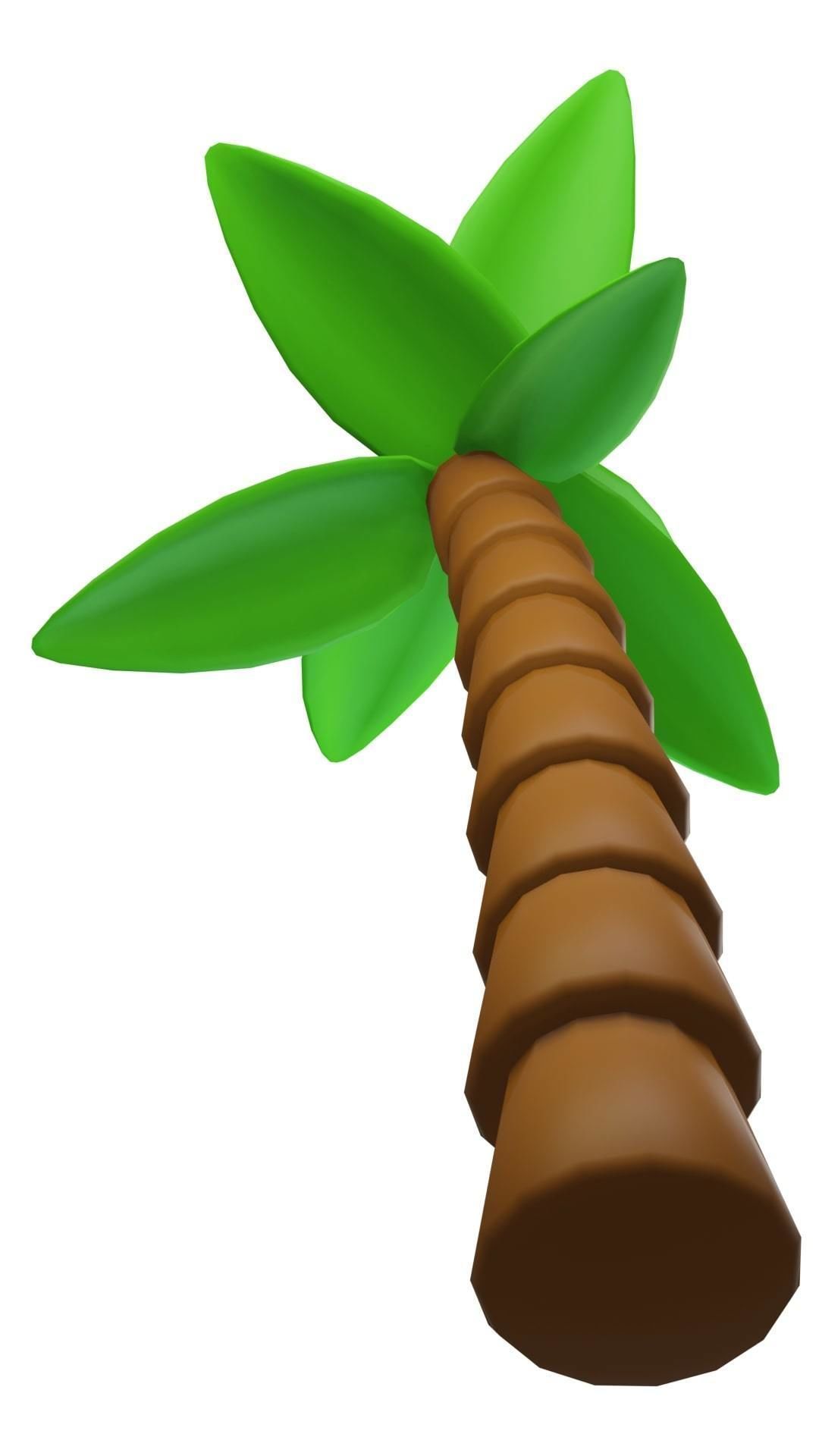 Cartoon Palm Tree Low Poly Low-poly 3D model_3