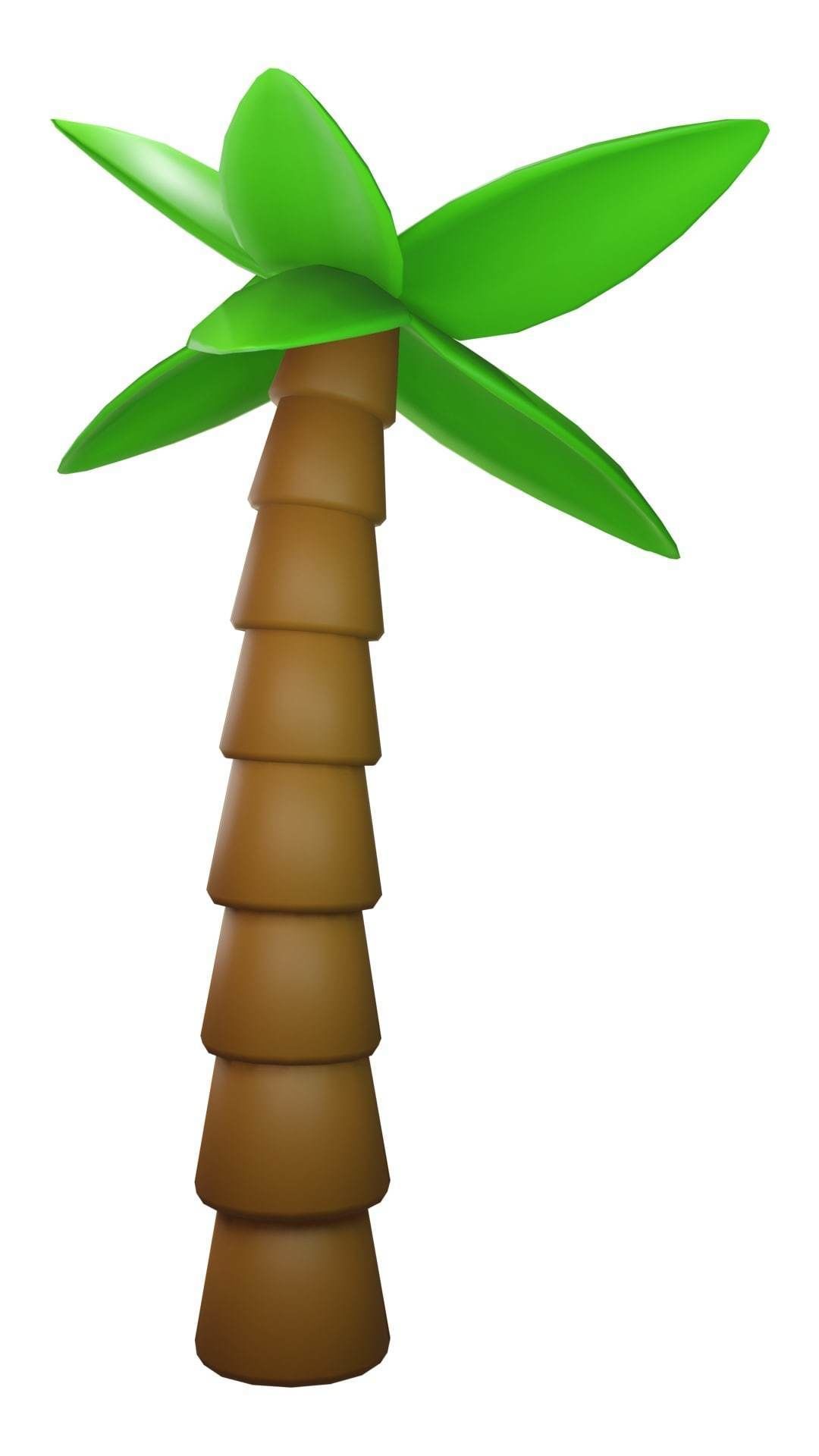 Cartoon Palm Tree Low Poly Low-poly 3D model_2