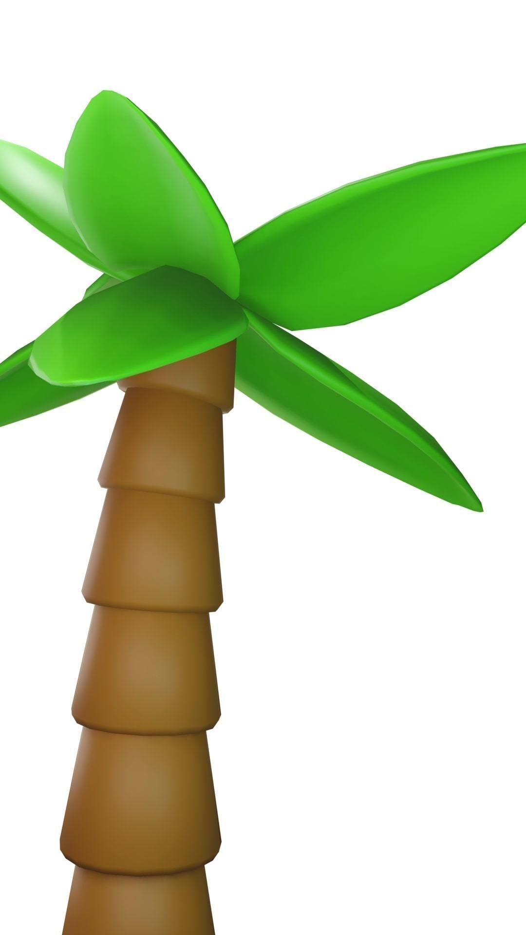 Cartoon Palm Tree Low Poly Low-poly 3D model_4