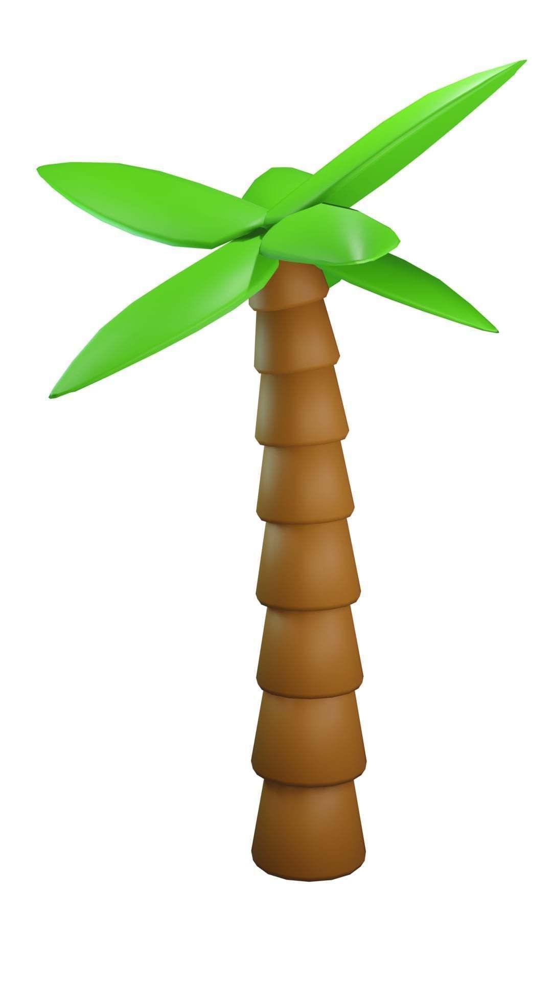 Cartoon Palm Tree Low Poly Low-poly 3D model_1