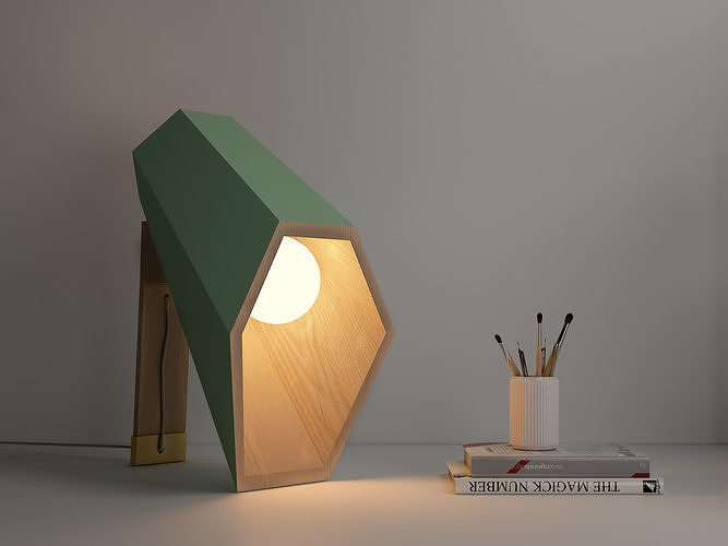 Hexagon Table Light Low-poly 3D model