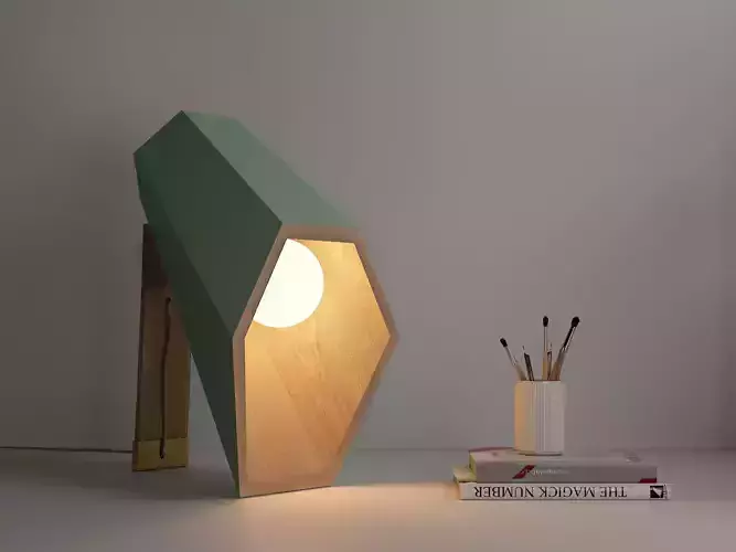 Hexagon Table Light Low-poly 3D model
