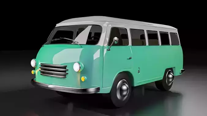 Vintage Old Style Retro minivan