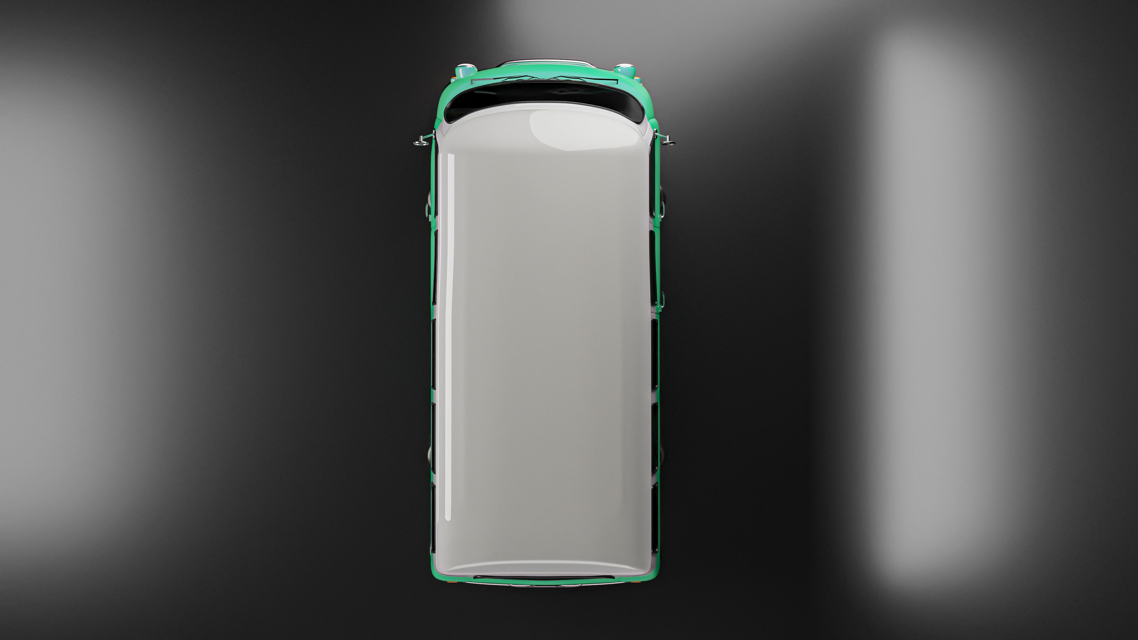 Vintage Old Style Retro minivan Low-poly 3D model_14