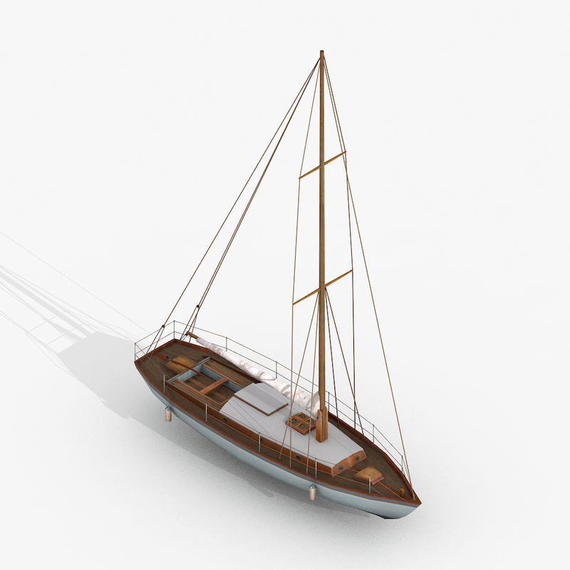 Sailboats and Yacht Collection Pack - 4 Lowpoly 3D Models Low-poly 3D model_3