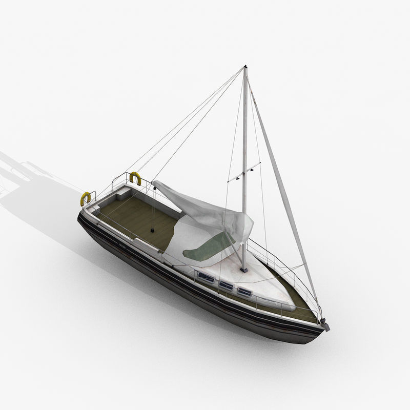 Sailboats and Yacht Collection Pack - 4 Lowpoly 3D Models Low-poly 3D model_1