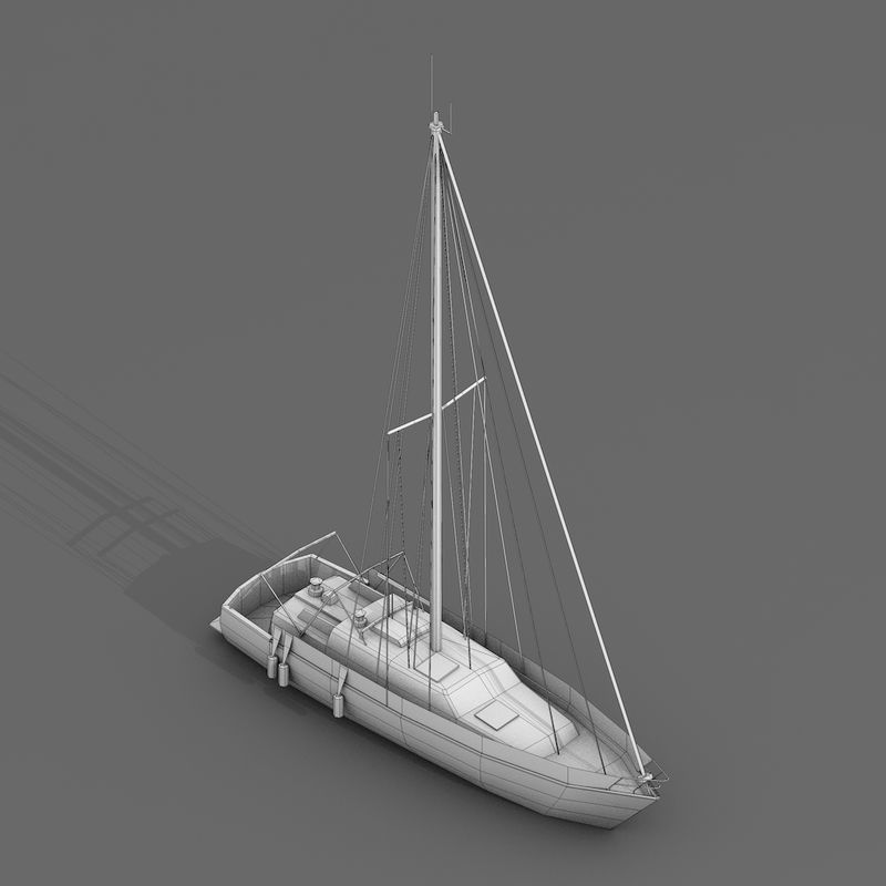 Sailboats and Yacht Collection Pack - 4 Lowpoly 3D Models Low-poly 3D model_6