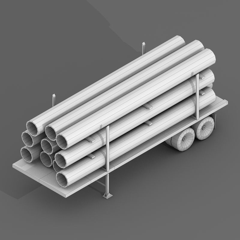Industrial Vehicles Pack Low-poly 3D model_18