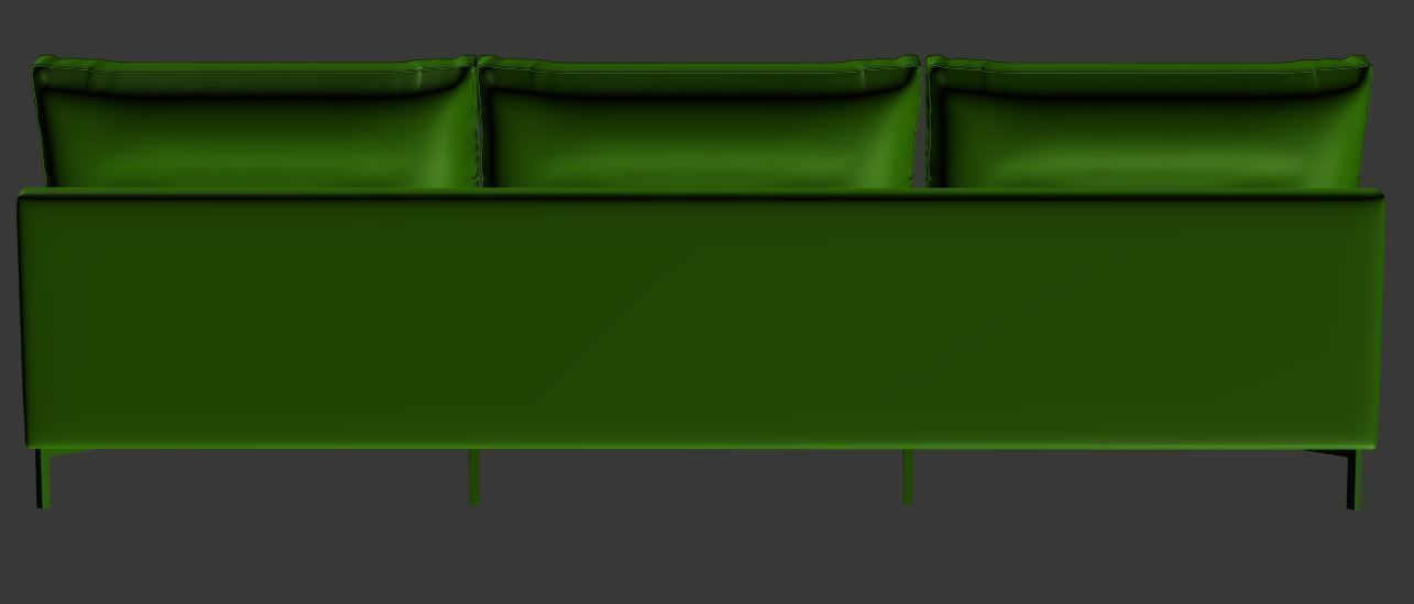 Sofa 3 seater  Low-poly 3D model_11