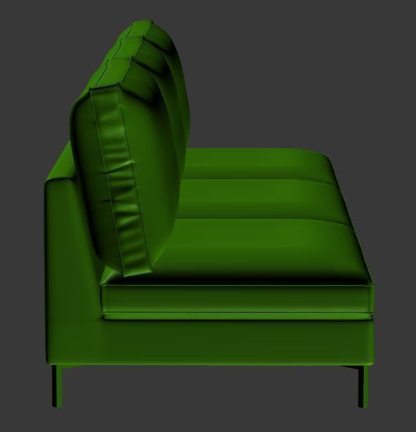 Sofa 3 seater  Low-poly 3D model_9