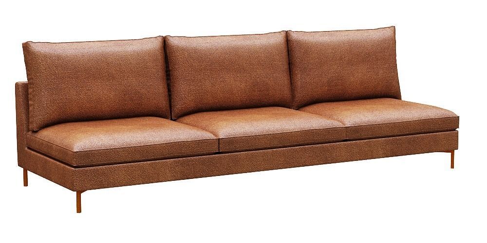 Sofa 3 seater  Low-poly 3D model_1
