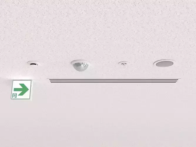 office ceiling equipment set Low-poly 3D model