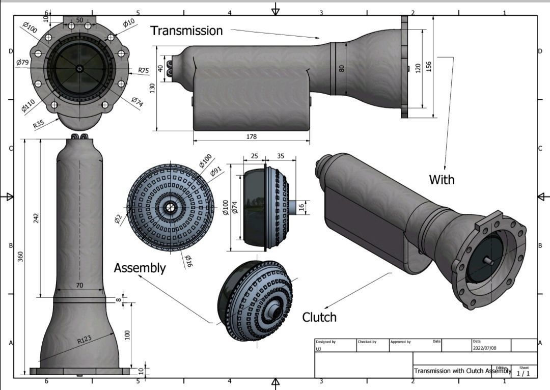 Transmission with Torque Convertor 3D print model_6