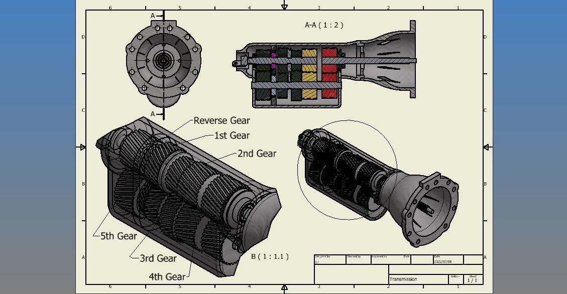 Transmission with Torque Convertor 3D print model_12