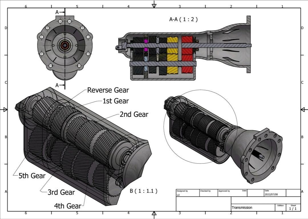 Transmission with Torque Convertor 3D print model_4