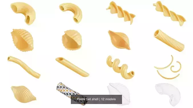 Pasta Set shell 3D Model Collection