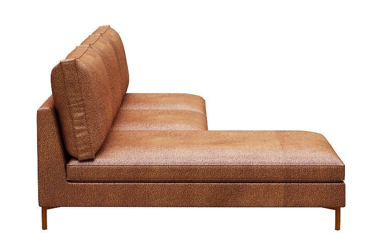 Sofa 2 seater with left chaise lounge Low-poly 3D model_3
