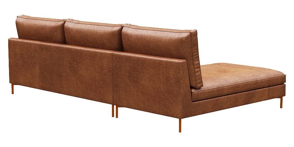 Sofa 2 seater with left chaise lounge Low-poly 3D model_4