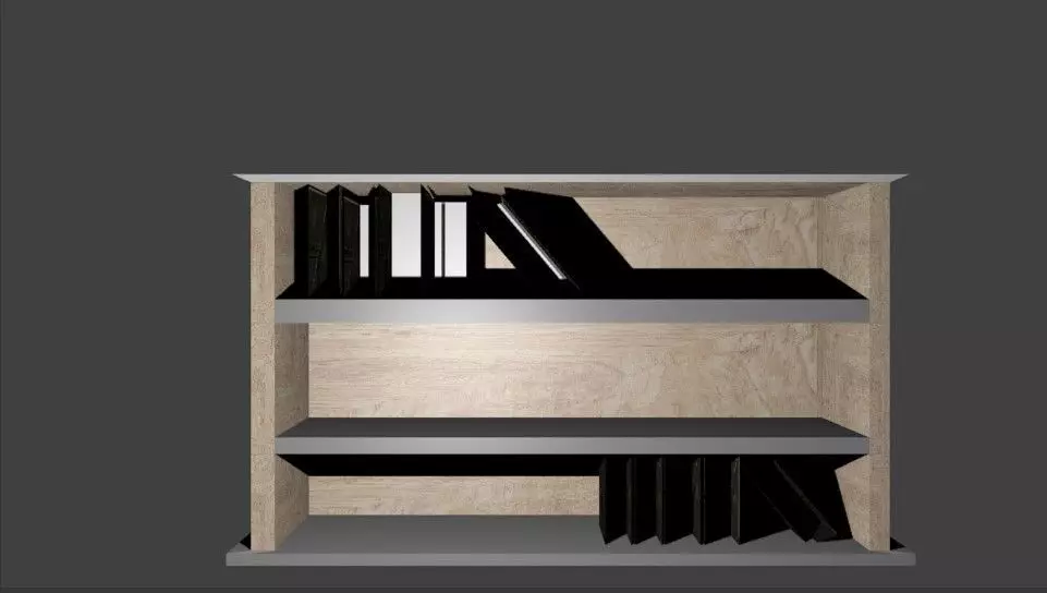 bookshelf and chair 3D print model