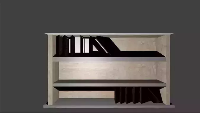 bookshelf and chair 3D print model