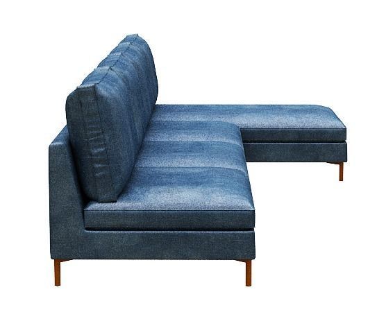 Sofa 3 seater with right chaise lounge Low-poly 3D model_3