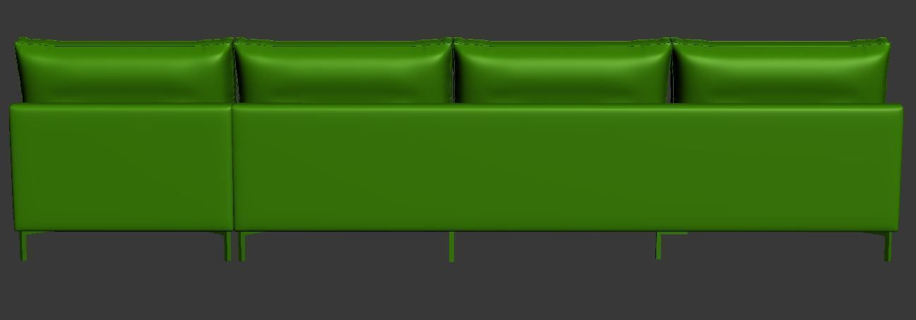 Sofa 3 seater with right chaise lounge Low-poly 3D model_11
