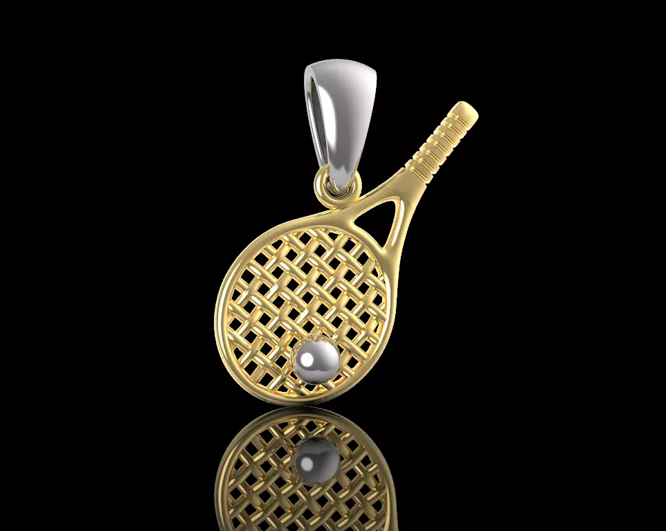 Tennis racquet pendant 3D print model