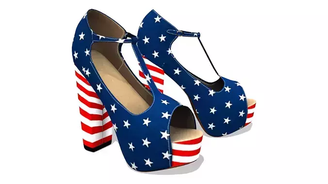 American Flag T-Strap Pumps