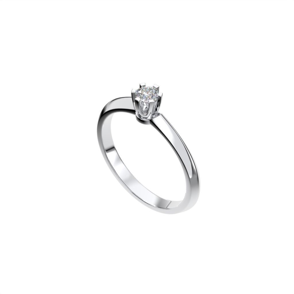 Solitaire rings flower style 3D print model_3