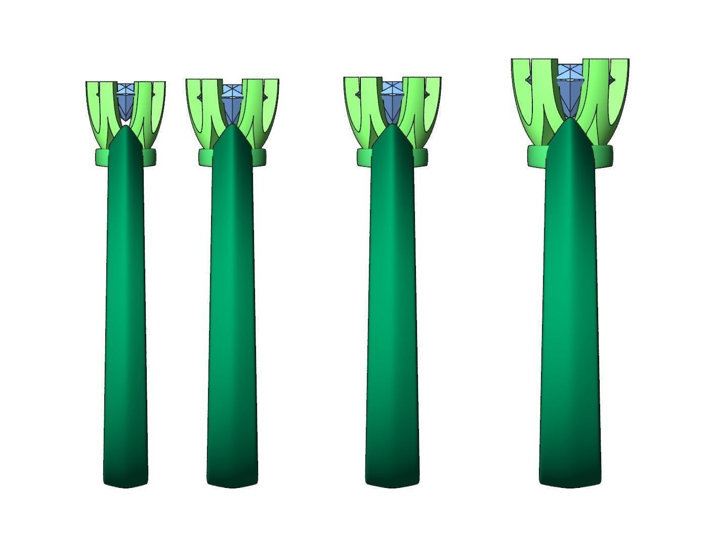 Solitaire rings flower style 3D print model_8