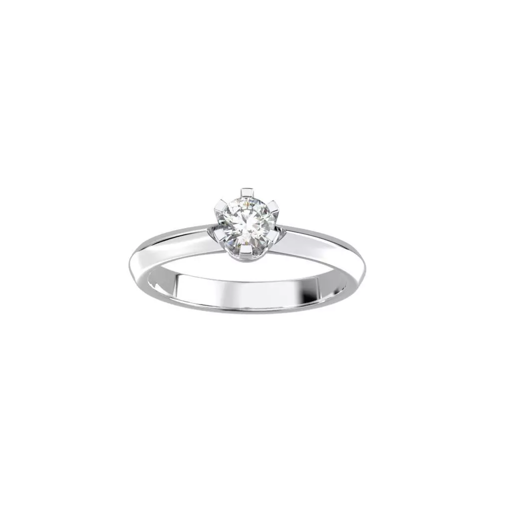 Solitaire rings flower style 3D print model_0