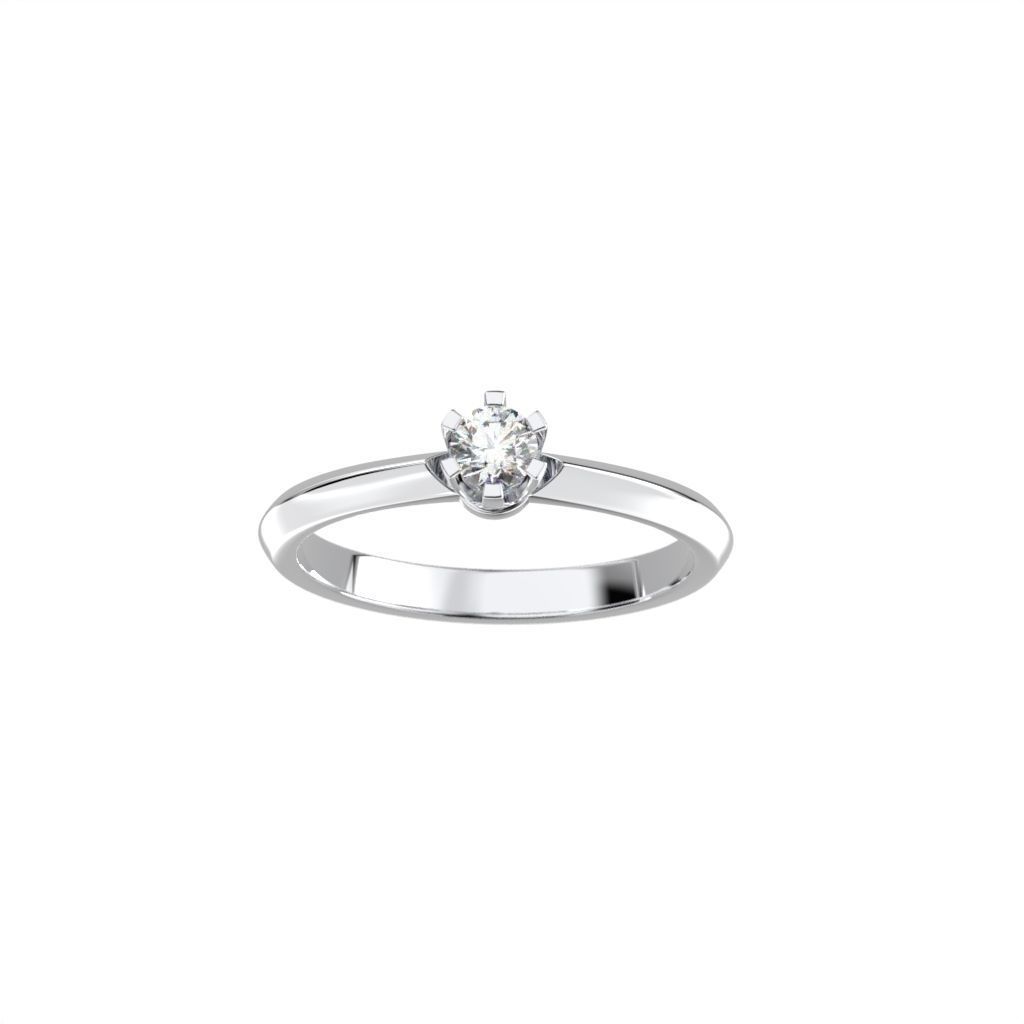 Solitaire rings flower style 3D print model_5