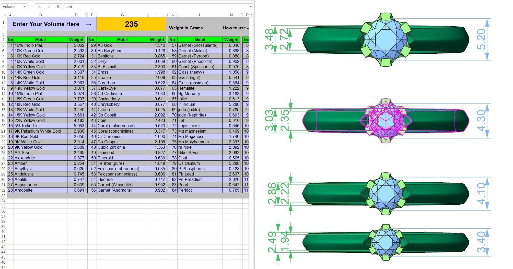 Solitaire rings flower style 3D print model_10